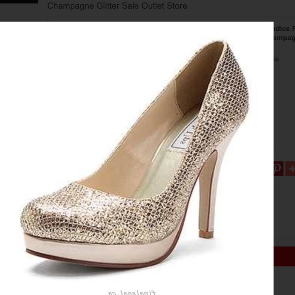 Touch ups glitter champagne heels